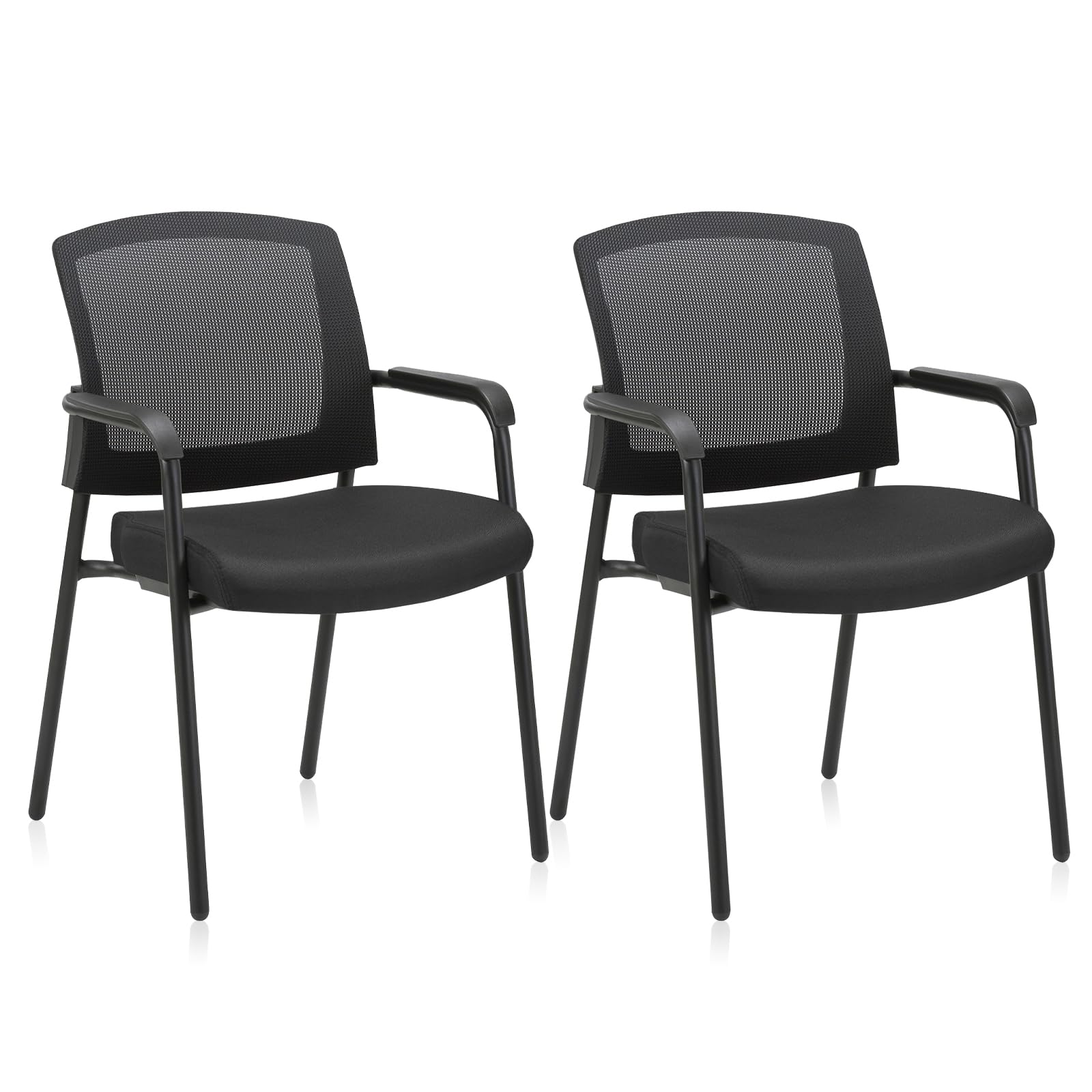 Clatina Office Reception Guest Chair Mesh Back Stacking with Ergonomic Lumbar Support and Thickened Seat Cushion for Waiting Conference Room