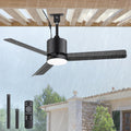 42" Outdoor Ceiling Fans with Lights and Remote, IP65 Waterproof Hanging Fan with 6-Speed Reversible DC Motor, 3 Blades, 3CCT Led Light, 2 Downrod, Farmhouse Gazebo Ceiling Fan for Porch Patios