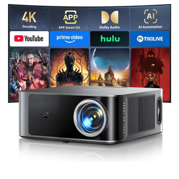 [4K Support/36W Dolby Audio/APPs]Smart-Projector-4K with WiFi6 and 2Way Bluetooth, AI Auto Focus Projector with Native 1080P, HDR10, TOPTRO X9 Outdoor Movie Proyector Compatible with Phone/TV Stick/PC