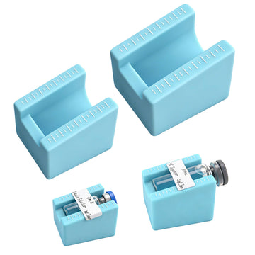 2 Pack Peptide Vial Label Applicators for 2ml/3ml & 5ml/10ml Vials, Time-Saving Handheld Sticker Alignment Tool for Lab & Home Organization (NO Vials & Sticker Included)