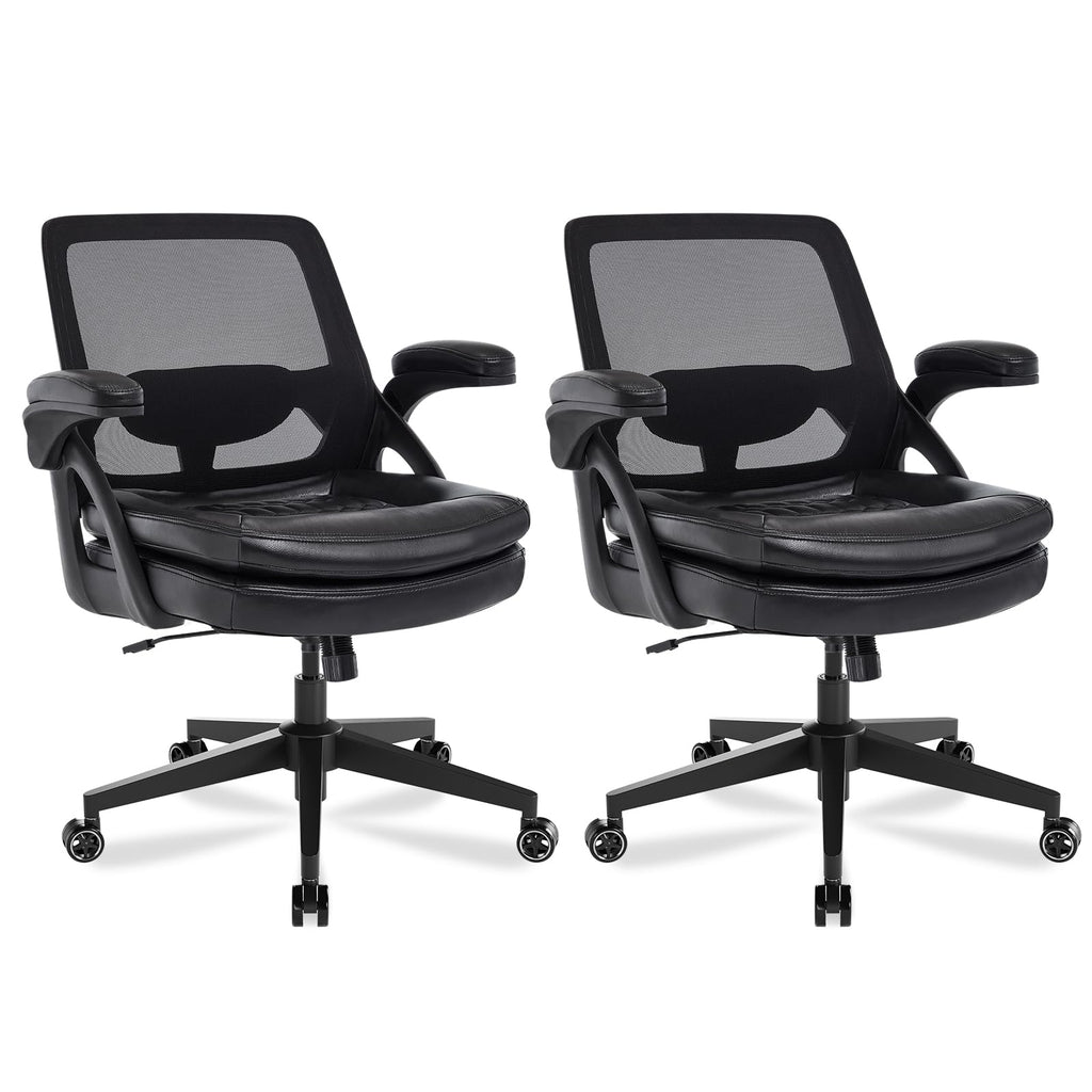 Beryth Big and Tall Office Chair, 500lbs Heavy Duty Ergonomic Mesh, Black, 2BOX