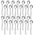 Hunnycook 24-Piece Soup Spoons - Round Spoon, 6.9 Inch Stainless Steel Korean Spoons for Soup, Cereal, Dessert, Dishwasher Safe & Line Pattern