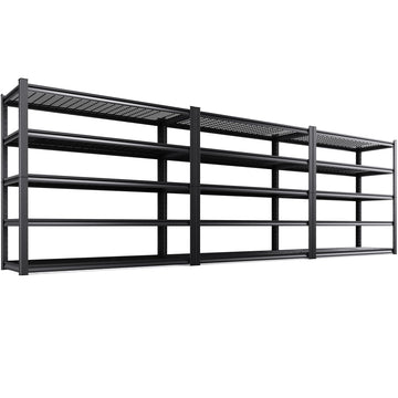 AOAORGG Set of 3 Heavy Duty Garage Shelving 5T Storage Shelves, Adjustable Metal Shelving Unit, Utility Garage Organizer Shelf for Basement, Pantry, Warehouse, Supermarket, 59" W x 19.7" D x 72" H