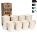 Grow Forward Premium Wheat Straw Cups - 13 & 20 oz Unbreakable BPA Free Hard Plastic Cups - Reusable Lightweight Plastic Drinking Glasses for Kitchen, Outdoor, Water, Camping, RV - Sahara