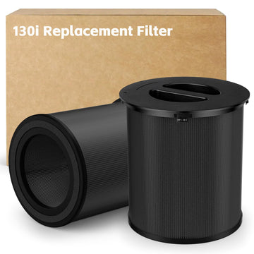 2-pack 130i Replacement Filter Compatible with PuroAir 130i Air Purifier, 3-Layer System pre Filter+HEPA Filter+Carbon Filter,Filters up to 99.9% of Smoke, Pollen, Dust and Common Household Pollutants