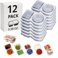 12 Sets Reusable Snack Containers Double Compartment Snackle Box Container with Lids - Leak-Proof BPA-Free Food Storage, Condiments Portion Control Dip Cups for Kids School Lunches, Meal Prep, Takeout