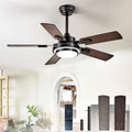 Depuley 42-Inch Ceiling Fan with Light: Walnut Ceiling Fans with 5 Blades Dual Finish Reversible - Farmhouse Ceiling Fan with Remote Control Noiseless for Living Room Outdoor Patios