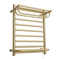 Electric Heated Towel Rail with Shelf,Thermostat Towel Rack 304 Stainless Steel Gold Wall Mount Radiator for Bathroom,Energy Efficient