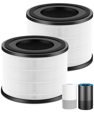 AP-S0610L Replacement Filter, Compatible with MOOKA AP-S0610L Air Purifier, 3-IN-1 Replacement Filter, Pre-filter & Activated Carbon filter for Pet Odors, White 2 Pack