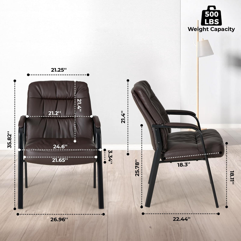 Olixis Waiting Room Chairs, Guest Chair, Faux Leather, 1 pack, Brown