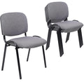Clatina Stackable Waiting Room Chairs, Cloth Fabric Guest Reception Chair with Upholstered Thickene Seat and Back Support, Stacking Chair Metal