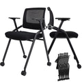 10 Pack Foldable Office Chairs with Wheels, Mesh Back, Arms and Portable - Folding Office Chairs Stackable for Conference Room Chair, Office