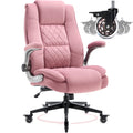 Fabric High Back Office Chair, Thick Padded Ergonomic Computer Desk Chair, Large, Pink