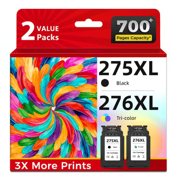 275XL 276XL Ink Cartridges Replacement for Canon 275 276 PG-275XL CL-276XL Cartridge Work for PIXMA TS3522 TR4720 TR4722 TS3520 TS3500 TR4700 TS3700 TS3720 TS3722 Printer (Black Color 2-Pack)