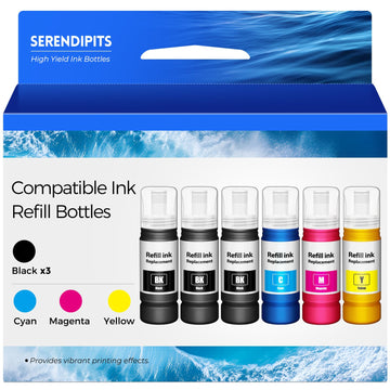 Compatible for EPT522 Ink Refill Bottles ET-2803 ET-4800 ET-2800 ET-2400 Replacement for Ink Refill Bottles 6 Pack Fit for EPT522 for ET 2803 ET-2720 ET-2840 ET4800 ET2400 ET-4700 2803 2800 Printer
