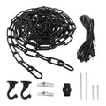 Swag Light Kit with 15 Ft Chandelier Chain, 15 Ft Light Cord, Switch and 2 Swag Hooks, Black Hanging Lamp Kit for Pendant Light, Ceiling Light and Fan Light
