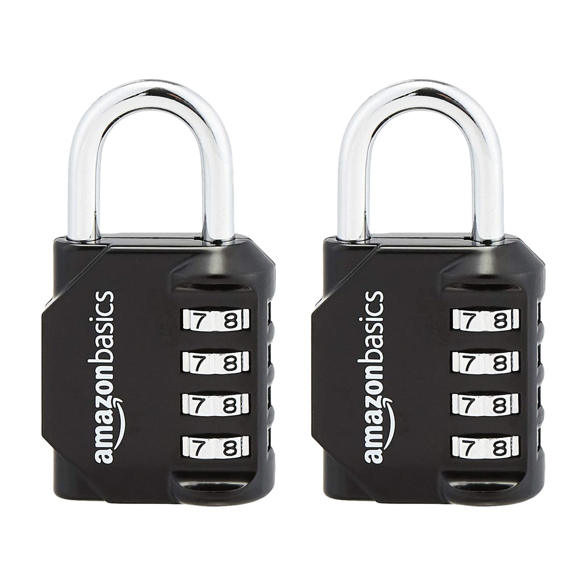 Fanci Basics 4-Digit Combination Lock, Black, 2-Pack