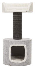 Trixie Fonda Cat Scratching Post 39 Inch - Cat Scratcher with Soft Fabric Covering Base and Durable Sisal Rope - for Large Cats with Condo Base and Platform - in Gray
