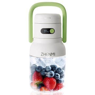ZHENMI Portable Blender, Personal Blender for Smoothies & Shakes, Cordless, 33oz BPA-Free Vessel, 18000RPM Motor, Leakproof Lid with Sip Spout, USB-C Rechargeable, Easy-to-Clean Parts (Green)