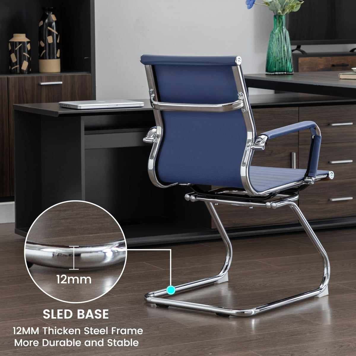 Boiskom Office Guest Reception Chair Set of 2, Conference Room Chairs Waiting Room Chairs 2 Pack, Modern Leather Office Desk Chair No