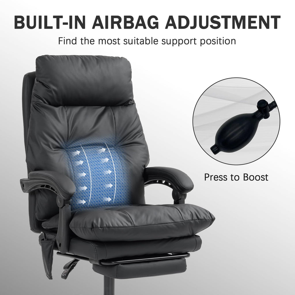 Anjieacen Executive Office Chair 155° Recline High Back Office Chair with Footrest & Adjustable Lumbar Support, Comfy Computer Chair for Study