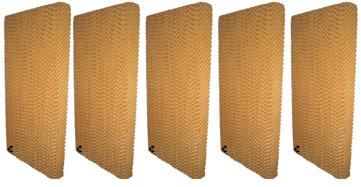 5 Pack Evaporative Cooling Pad, Kraft Paper, 48 in H x 12 in W x 4 in D - Replacement Media for Swamp Coolers, Evaporative Air Coolers & HVAC Systems
