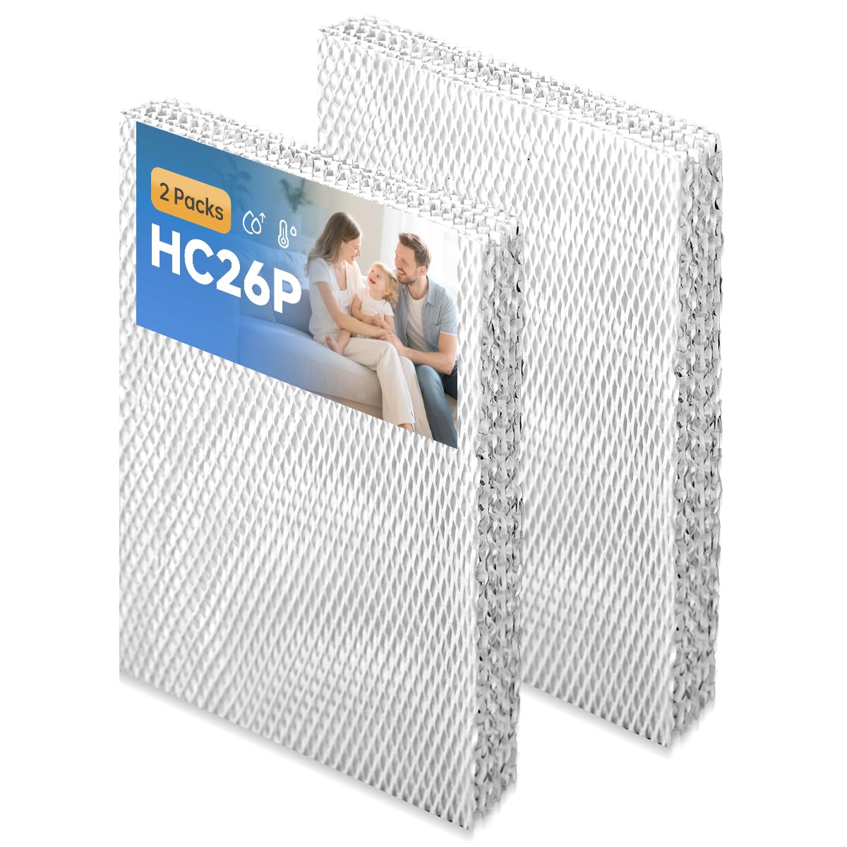 HC26P1002 Humidifier Pad Evaporative Replacement Filter Compatible with Honeywell HE200 HE250 HE260A HE260B HE265 HE280 HE300 HE360A HE360B HE365 2 Packs