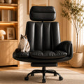 Homigropa Big and Tall Office Chair with Footrest & Adjustable Armrests, Standard, Light Black
