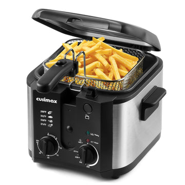 CUSIMAX Electric Deep Fryer with Basket for Home Use 2.5L Capacity
