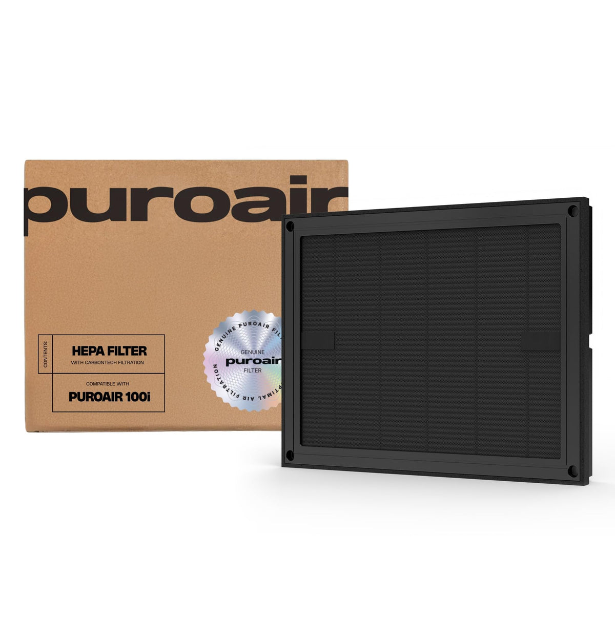 PuroAir Air Purifier Genuine 100i Replacement Filter - HEPA Air Filter for PuroAir 100 Air Purifier Official Filter CarbonTech 3-Layer Defense Filters 99.9% Pollen, Dust, Dander, Smoke, Odors