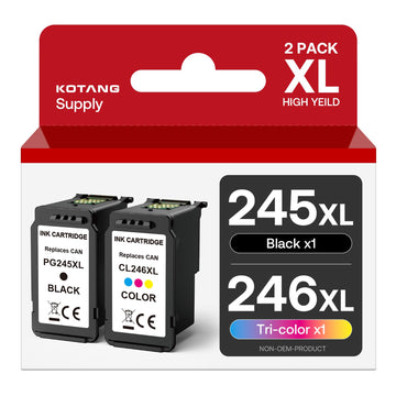 245XL 246XL Combo Pack for Canon Ink 245 246 PG-245 XL CL-246 XL Ink Cartridges for Canon Pixma TR4500 TR4520 MX490 MX492 MG2522 MG2420 MG2920 MG2924 MG3022 TS3120 TS3320 TS3122 (Black, Tri-Color)
