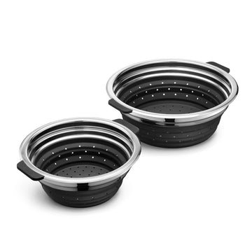 HexClad 2-Piece Steamer Basket Set, Heat-Safe to 425ºF, Dishwasher Safe