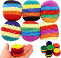 Footbags Set of 6, Stitched Footbags, Multicolor, Sand Fill, for Kids and Beginners, Ages 3 and Up (0515a)