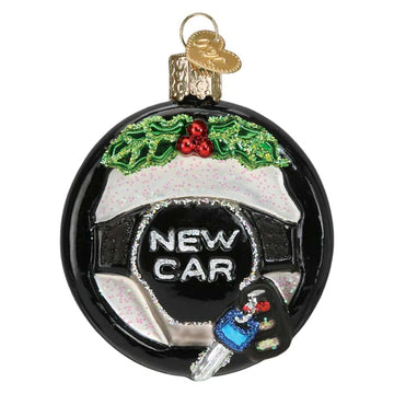 Old World Christmas New Car Glass Blown Ornament for Christmas Tree, Handcrafted Holiday Decoration, Transportation Collection