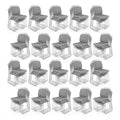 Vingli Stackable Chairs Set of 100, Stacking Office Chairs with Metal Sled Base, Ergonomic Plastic Padded Seat & Back, Capacity 350lbs,