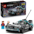 LEGO Speed Champions Time Machine from Back to The Future Building Toy for Kids - Pretend Play & Display Car Toy W/ 2 Build Modes for Boys & Girls, Ages 9+ - Gift for Father's Day - 77256