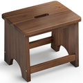 Fanatu 13'' Wooden Step Stool, One Step Stool for Adults, 550lbs Capacity, 13 inches, Rich Walnut