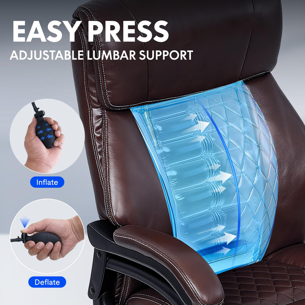 Flexispot 500lbs Big and Tall Office Chair for Heavy People, High Back Heavy Duty Computer Chair with Stable Armrest 1d Lumbar Support, Desk