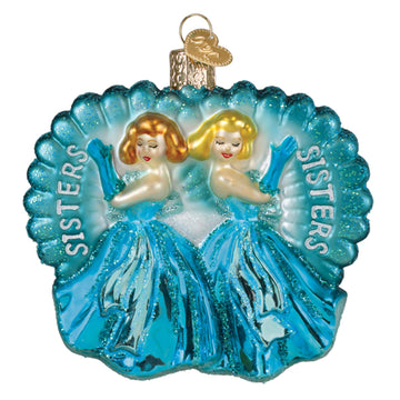 Old World Christmas Sisters Sisters Glass Blown Ornament for Christmas Tree, Handcrafted Holiday Decoration, Family Collection