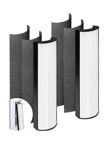 2-Pack 2-in-1 HEPA Replacement Filter for Pure Enrichment PureZone Elite 4-in-1 Air Purifier (PEAIRTWR), 2 Pleated HEPA Filters and 4 Activated Carbon Pre-Filters #Part No. PETWRFIL