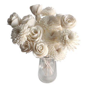 plawanature 20 Mini Gerbera Rose Sola Flower Reed Diffuser Stick for Home Fragrance