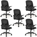 Primy 5-pack Office Chair Ergonomic Desk Chair with Flip Up Armrests Swivel Breathable Desk Mesh Computer Chair with Adjustable Lumbar Support