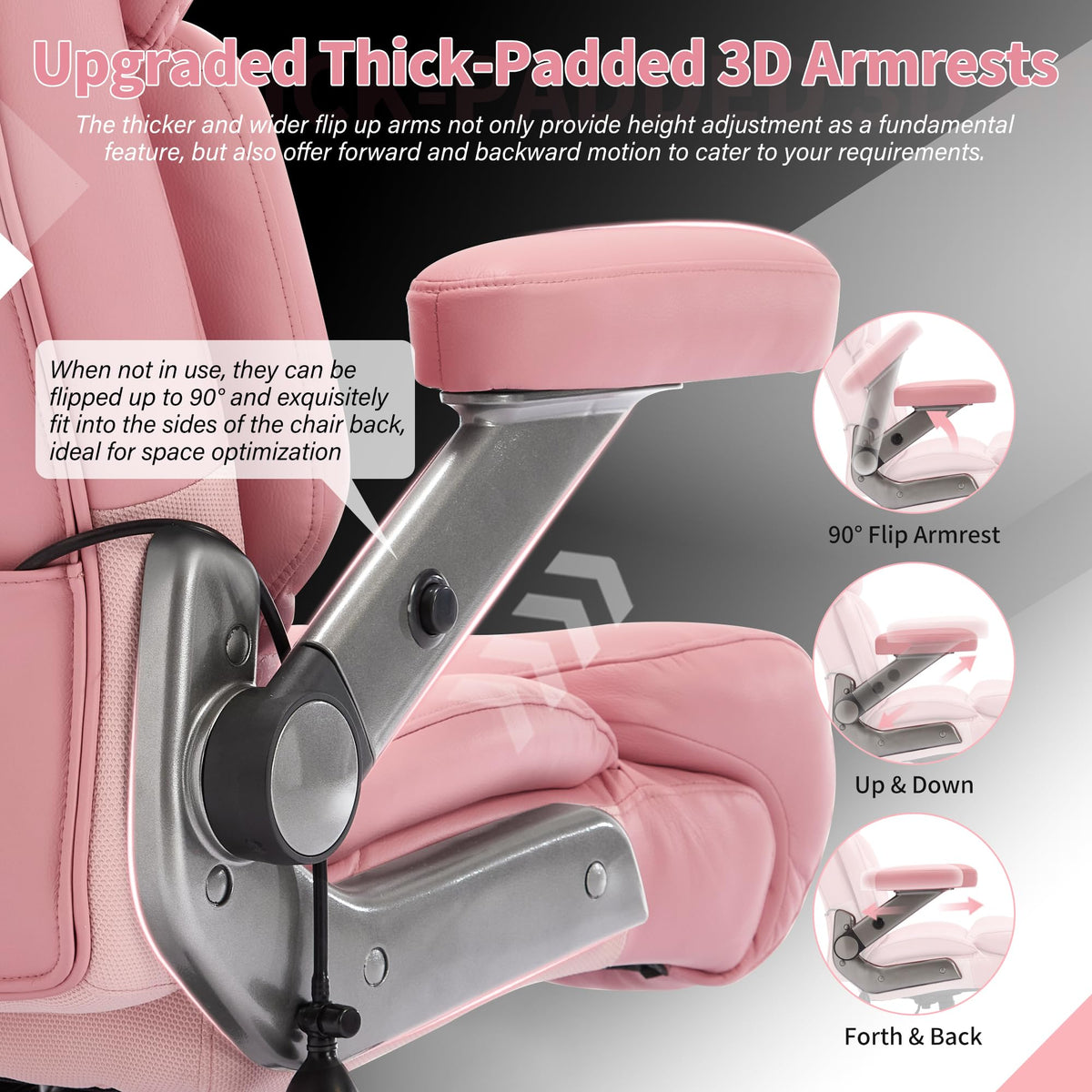 Big and Tall Office Chair 700lbs, Ergonomic High Back Computer Desk Chair, Large, Pink