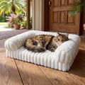 Cat Couch, Orthopedic Pet Bed, Washable Medium Pet Sofa Bed for Puppy and Small to Large Kitten with Anti-Slip Bottom, Fits Up to 65lbs Pets Cat Beds Self Warming