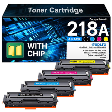 SUDLTO 218A Toner (with Chip) Compatible for HP 218A Toner Cartridges 4 Pack - 218X Toner Work for HP Color LaserJet Pro MFP 3301fdw Toner 3301cdw 3201dw 3301sdw Printer Ink, MFP 3301 W2180A 218A