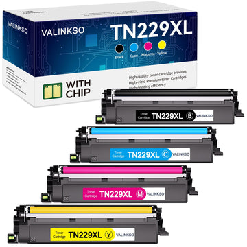 TN229XL Toner Cartridge Replacement for Brother TN229 TN229XL Toner Compatible with Brother MFC-L3780CDW HL-L3280CDW MFC-L3720CDW HL-L3220CDW HL-L3300CDW, High Yield 4-Pack (BK/C/M/Y)