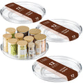 LAMU 12 Inch Lazy Susan Turntable, 360° Rotating Organizer Storage for Cabinet & Table Top, Pantry, Fridge, Bathroom, 4 Pack Clear Spice Rack, Kitchen Storage Tray for Medicine & Countertop