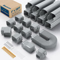 3'' x 13Ft Mini Split Line Set Cover with Flexible Duct, Upgrade PP Decorative Minisplit Lineset Cover Kit, Line Hide for Mini Split, Air Conditioner, Central AC, HVAC and Heat Pumps, Gray
