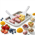 Instant Ice Cream Maker, Rolled Ice Cream Maker, Soft Serve Ice Cream Maker – Perfect for Ice Cream, Frozen Yogurt & More! Food-Grade Stainless Steel Ice Cream Roll Machine for Home Use (White)