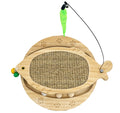 Cat Scratcher with Natural Sisal Pad, 3-in-1 Cat Scratching Board, 2-Tier Kitten Toys with Wooden Ball Track & Swing Toys -No Assembly Cats Activity Center, for Indoor and Outdoor